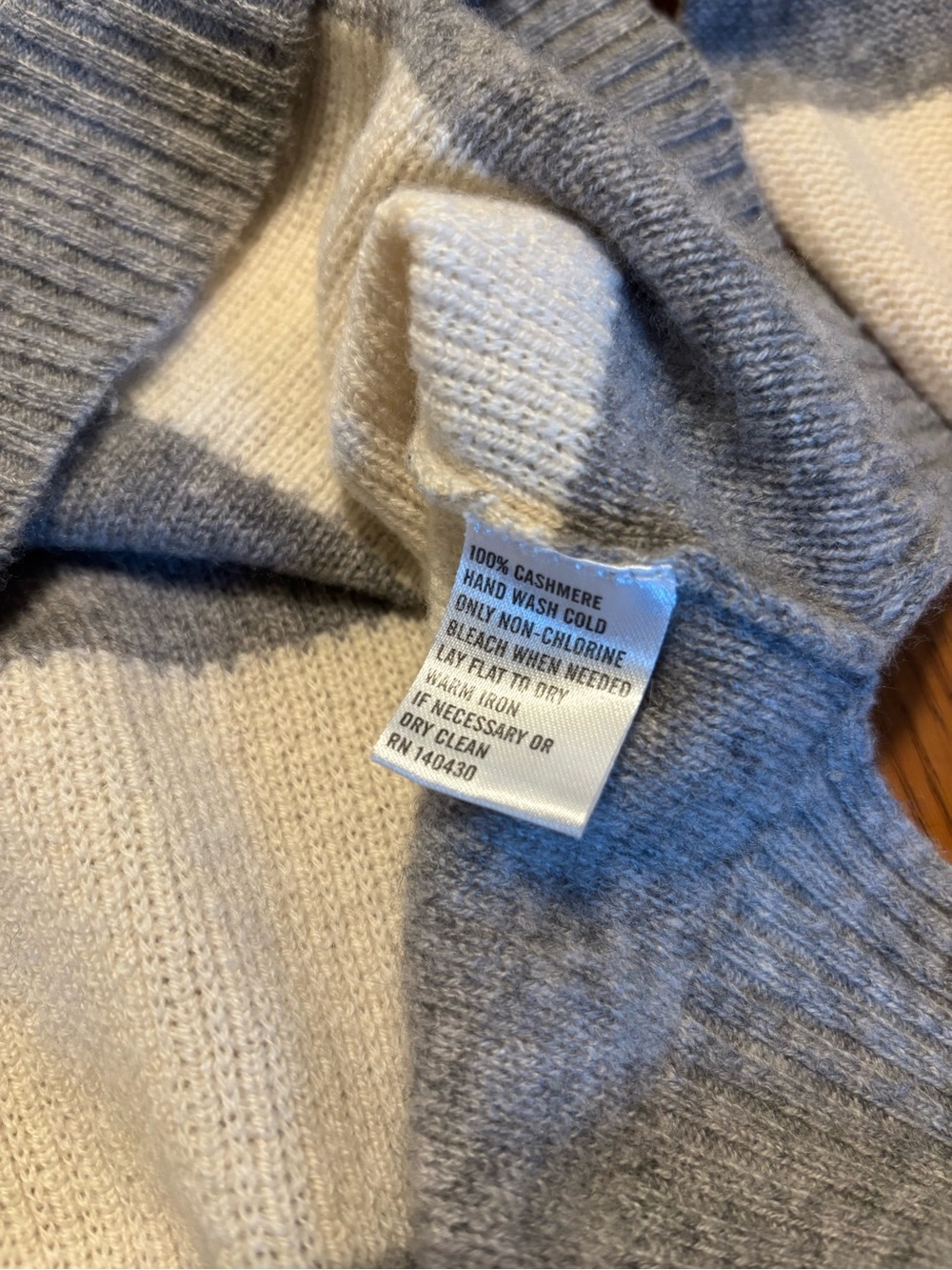 Cozy Striped Crewneck Sweater - Gray & Cream - Picture 8 of 8